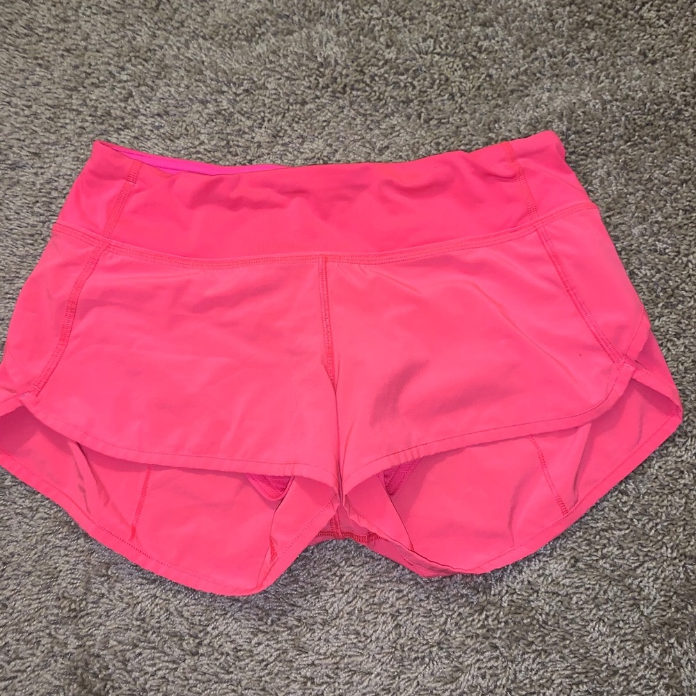 pink lululemon speed up shorts